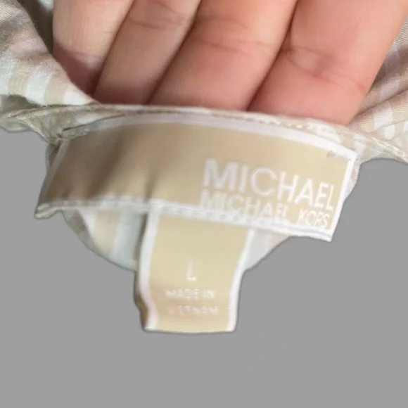 Michael Michael Kors Grommet Lace Up Belle Sleeve Top Size L. - Picture 6 of 6